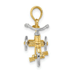 Load image into Gallery viewer, 14K Two-tone Gold 3-D Tricycle With Moveable Handlebars &amp; Wheels Charm Pendant
