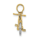 Load image into Gallery viewer, 14K Two-tone Gold 3-D Bicycle Moveabel Tires Charm Pendant
