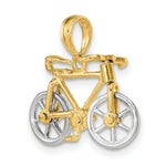 Load image into Gallery viewer, 14K Two-tone Gold 3-D Bicycle Moveabel Tires Charm Pendant
