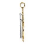 Load image into Gallery viewer, 14K Two-tone Gold 2-D and Diamond-cut Filigree Cross Charm Pendant
