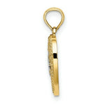 Load image into Gallery viewer, 14K Yellow Gold Beaded Heart With Rhodium Flower with Filigree Charm Pendant
