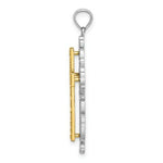 Load image into Gallery viewer, 14K Two-tone Gold 2-D Diamond-cut Filigree Cross Charm Pendant
