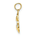 Load image into Gallery viewer, 14K Yellow Gold with White Rhodium 2-D Scarf with Hat Snowman Charm Pendant
