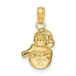 Load image into Gallery viewer, 14K Yellow Gold with White Rhodium 2-D Scarf with Hat Snowman Charm Pendant
