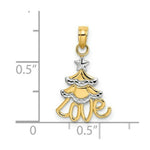 Load image into Gallery viewer, 14K Yellow Gold with White Rhodium Christmas Tree Charm Pendant
