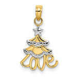 Load image into Gallery viewer, 14K Yellow Gold with White Rhodium Christmas Tree Charm Pendant
