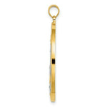 Load image into Gallery viewer, 14K Yellow Gold with White Rhodium Stars in Round Frame Charm Pendant
