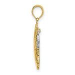 Load image into Gallery viewer, 14K Two-tone Gold Half Moon Star Moveable Charm Pendant
