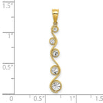 Load image into Gallery viewer, 14K Yellow Gold with White Rhodium Diamond-cut Diagonal Swirl Charm Pendant
