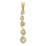 Load image into Gallery viewer, 14K Yellow Gold with White Rhodium Diamond-cut Diagonal Swirl Charm Pendant
