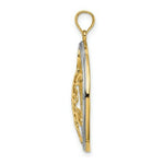 Load image into Gallery viewer, 14K Yellow Gold with White Rhodium Teardop Diamond-cut Clutster Charm Pendant
