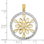 Load image into Gallery viewer, 14K Yellow Gold with White Rhodium Teardop Diamond-cut Clutster Charm Pendant
