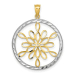 Load image into Gallery viewer, 14K Yellow Gold with White Rhodium Teardop Diamond-cut Clutster Charm Pendant
