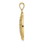 Load image into Gallery viewer, 14K Yellow Gold with White Rhodium Cut-Out Stars with Diamond-cut Leaf Pattern Charm Pendant
