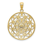 Load image into Gallery viewer, 14K Yellow Gold with White Rhodium Cut-Out Stars with Diamond-cut Leaf Pattern Charm Pendant
