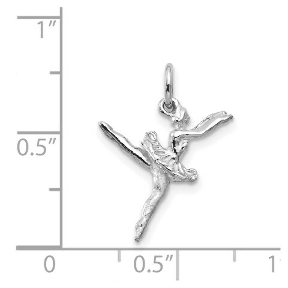 14K White Gold Polished 3-Dimensional Ballerina Charm