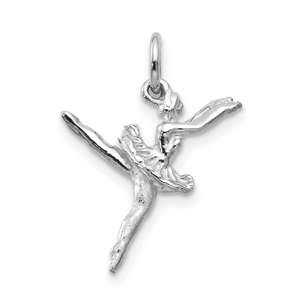 14K White Gold Polished 3-Dimensional Ballerina Charm
