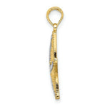 Load image into Gallery viewer, 14K Yellow Gold and White Rhodium Diamond-cut Small Starfish Charm Pendant
