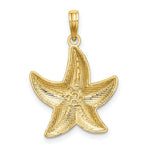Load image into Gallery viewer, 14K Yellow Gold and White Rhodium Diamond-cut Small Starfish Charm Pendant
