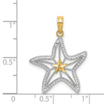 Load image into Gallery viewer, 14K Yellow Gold Diamond-cut Small Starfish With Star Charm Pendant
