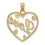 Load image into Gallery viewer, 14K Yellow Gold Love In Heart With Rhodium-Plated Heart Accents Charm Pendant
