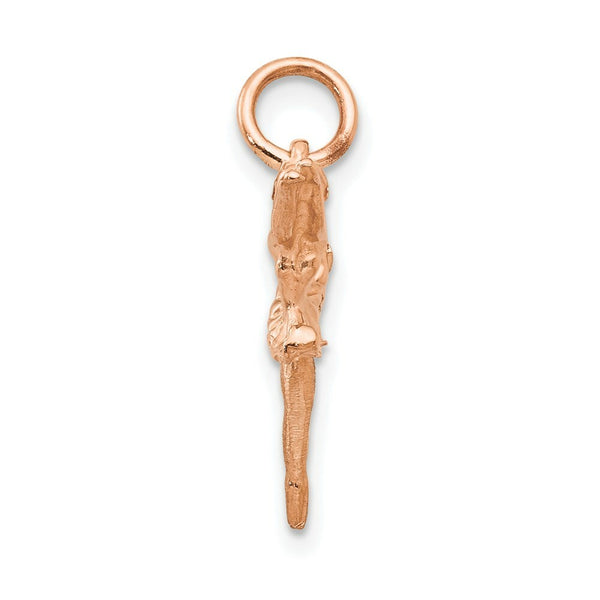 14K Rose Gold Polished 3-Dimensional Ballerina Charm
