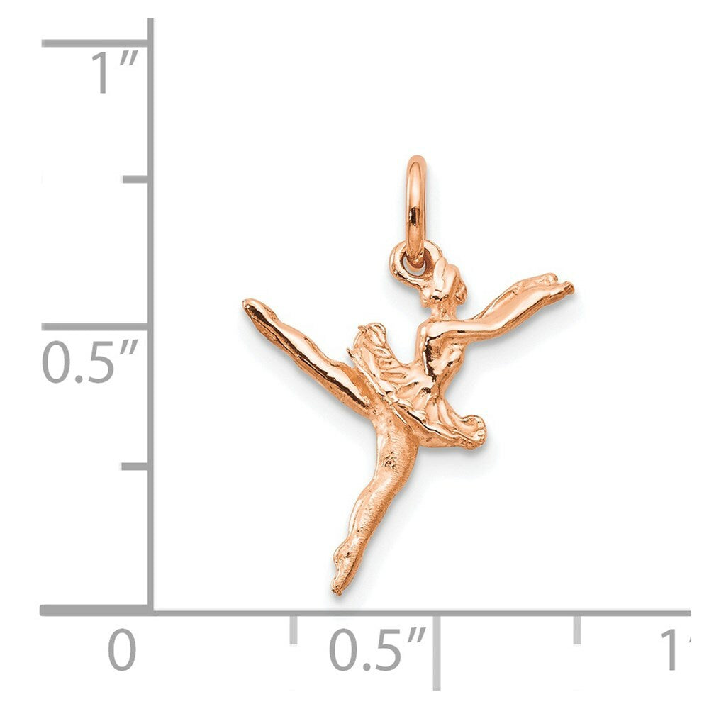 14K Rose Gold Polished 3-Dimensional Ballerina Charm