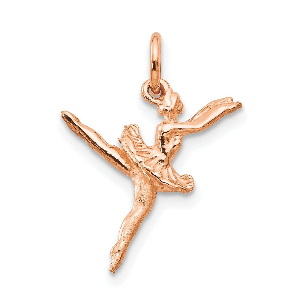 14K Rose Gold Polished 3-Dimensional Ballerina Charm