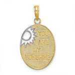 Load image into Gallery viewer, 14K Yellow Gold with White Rhodium You Are My Sunshine With Cut-out Sun Charm Pendant
