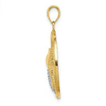 Load image into Gallery viewer, 14k Yellow Gold and White Rhodium Scallop, Starfish with SeaHorse in Round Frame Charm Pendant
