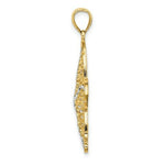 Load image into Gallery viewer, 14k Yellow Gold and White Rhodium Starfish Filigree Charm Pendant
