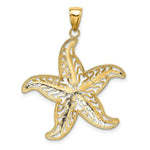 Load image into Gallery viewer, 14k Yellow Gold and White Rhodium Starfish Filigree Charm Pendant
