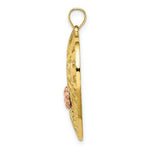 Load image into Gallery viewer, 14K Two-tone Yellow &amp; Rose Gold With &amp; Diamond-cut Mom Heart Charm Pendant
