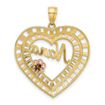 Load image into Gallery viewer, 14K Two-tone Yellow &amp; Rose Gold NANA in Heart With Flowers Charm Pendant
