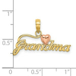 Load image into Gallery viewer, 14K Two-Tone Gold Grandma With Heart Charm Pendant

