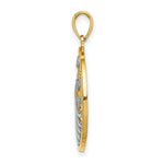 Load image into Gallery viewer, 14k Yellow Gold and White Rhodium Sunset, Water with Seagulls In Found Frame Charm Pendant
