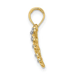 Load image into Gallery viewer, 14K Yellow Gold with White Rhodium-Plated Diamond-cut Butterfly Charm Pendant
