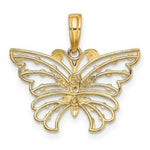 Load image into Gallery viewer, 14K Yellow Gold with White Rhodium-Plated Diamond-cut Butterfly Charm Pendant
