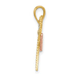 Load image into Gallery viewer, 14K Tri-Color Gold Dragonfly With Beaded Diamond-cut Wings Charm Pendant
