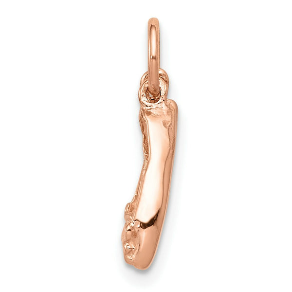 14K Rose Gold Polished 3-Dimensional Moveable Ballet Slippers Charm