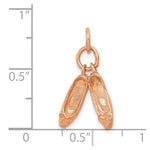 Load image into Gallery viewer, 14K Rose Gold Polished 3-Dimensional Moveable Ballet Slippers Charm
