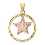 Load image into Gallery viewer, 14K Two-tone Yellow &amp; Rose Gold Star in Frame Moveable Charm Pendant
