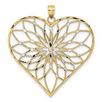 Load image into Gallery viewer, 14K Yellow Gold with White Rhodium with Diamond-cut Heart Charm Pendant
