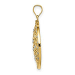 Load image into Gallery viewer, 14K Yellow Gold with White Rhodium Diamond-cut Oval Cut-Out Charm Pendant
