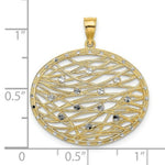 Load image into Gallery viewer, 14K Yellow Gold with White Rhodium Diamond-cut Oval Cut-Out Charm Pendant
