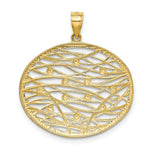 Load image into Gallery viewer, 14K Yellow Gold with White Rhodium Diamond-cut Oval Cut-Out Charm Pendant
