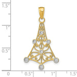 Load image into Gallery viewer, 14K Yellow Gold with White Rhodium with Textured Chandellier Charm Pendant
