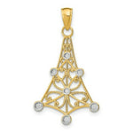 Load image into Gallery viewer, 14K Yellow Gold with White Rhodium with Textured Chandellier Charm Pendant
