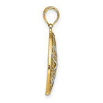 Load image into Gallery viewer, 14K Yellow Gold with White Rhodium Cut-Out Filigree Flower with Heart Charm Pendant
