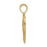 Load image into Gallery viewer, 14K Yellow Gold with White Rhodium-Plated Diamond-cut Love Heart Charm Pendant
